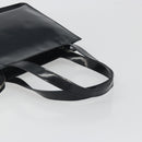 CHANEL Tote Bag Patent Black Silver CC Auth 196085-7