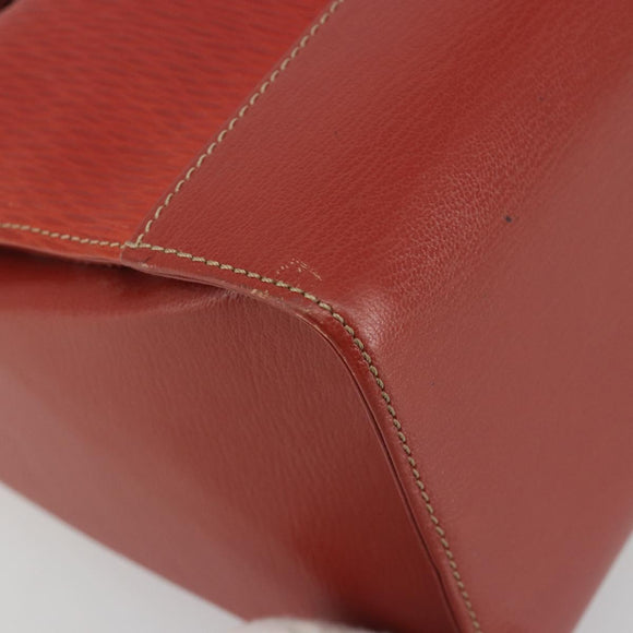 LOEWE Velazquez Shoulder Bag Leather Red Gold Tone Auth 196086