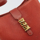 LOEWE Velazquez Shoulder Bag Leather Red Gold Tone Auth 196086-17