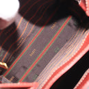 LOEWE Velazquez Shoulder Bag Leather Red Gold Tone Auth 196086-11