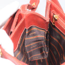 LOEWE Velazquez Shoulder Bag Leather Red Gold Tone Auth 196086-19
