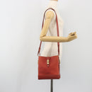 LOEWE Velazquez Shoulder Bag Leather Red Gold Tone Auth 196086-23