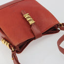 LOEWE Velazquez Shoulder Bag Leather Red Gold Tone Auth 196086-6