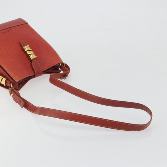 LOEWE Velazquez Shoulder Bag Leather Red Gold Tone Auth 196086