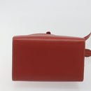LOEWE Velazquez Shoulder Bag Leather Red Gold Tone Auth 196086-5