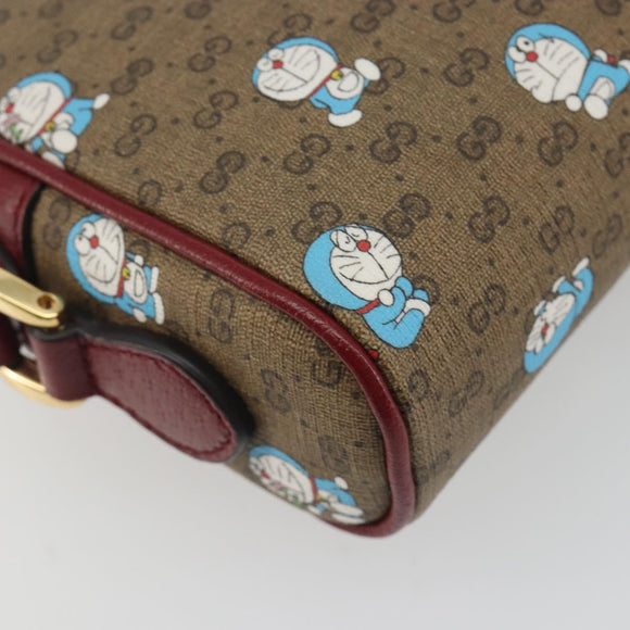 GUCCI Micro GG Supreme Doraemon Collaboration PVC Beige Gold 647784 Auth 196088M