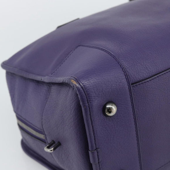 LOEWE Amazona 36 Hand Bag Leather Purple Silver Auth 196090