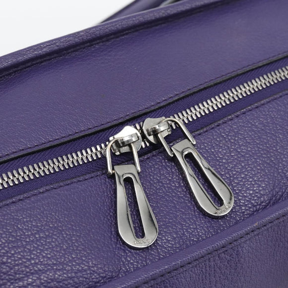 LOEWE Amazona 36 Hand Bag Leather Purple Silver Auth 196090