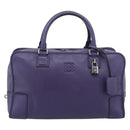 LOEWE Amazona 36 Hand Bag Leather Purple Silver Auth 196090-13