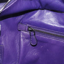 LOEWE Amazona 36 Hand Bag Leather Purple Silver Auth 196090-23