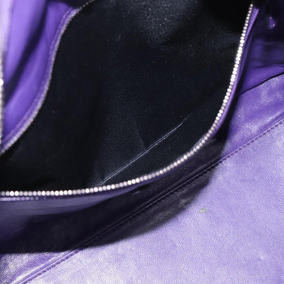 LOEWE Amazona 36 Hand Bag Leather Purple Silver Auth 196090