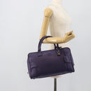 LOEWE Amazona 36 Hand Bag Leather Purple Silver Auth 196090-25
