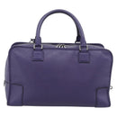 LOEWE Amazona 36 Hand Bag Leather Purple Silver Auth 196090-2