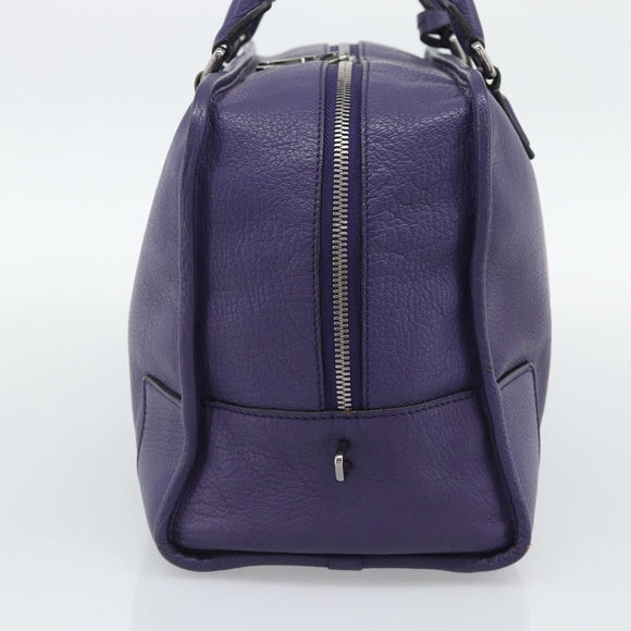 LOEWE Amazona 36 Hand Bag Leather Purple Silver Auth 196090
