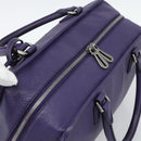 LOEWE Amazona 36 Hand Bag Leather Purple Silver Auth 196090-6