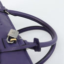 LOEWE Amazona 36 Hand Bag Leather Purple Silver Auth 196090-8