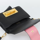 PRADA Shoulder Bag Leather Multicolor Gold Tone Auth 196091A-10