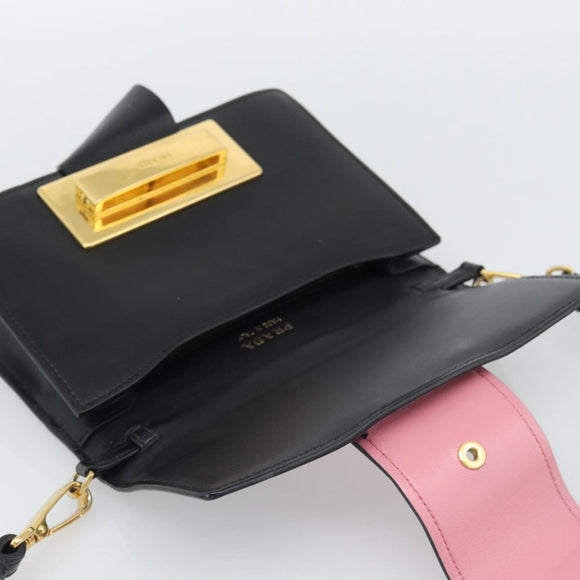 PRADA Shoulder Bag Leather Multicolor Gold Tone Auth 196091A