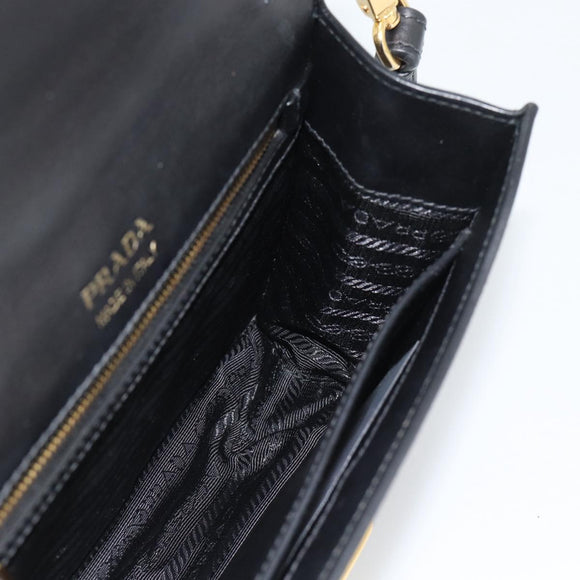 PRADA Shoulder Bag Leather Multicolor Gold Tone Auth 196091A