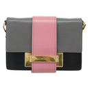 PRADA Shoulder Bag Leather Multicolor Gold Tone Auth 196091A-13