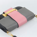 PRADA Shoulder Bag Leather Multicolor Gold Tone Auth 196091A-6