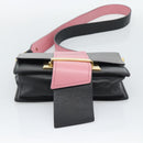 PRADA Shoulder Bag Leather Multicolor Gold Tone Auth 196091A-5