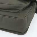 SAINT LAURENT Shoulder Bag Canvas Khaki Silver 757146 Auth 196092-10