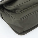 SAINT LAURENT Shoulder Bag Canvas Khaki Silver 757146 Auth 196092-11