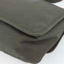 SAINT LAURENT Shoulder Bag Canvas Khaki Silver 757146 Auth 196092-12