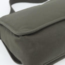 SAINT LAURENT Shoulder Bag Canvas Khaki Silver 757146 Auth 196092-13