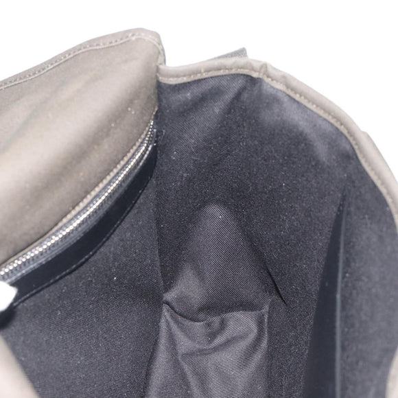SAINT LAURENT Shoulder Bag Canvas Khaki Silver 757146 Auth 196092