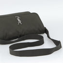 SAINT LAURENT Shoulder Bag Canvas Khaki Silver 757146 Auth 196092-7