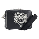 Christian Dior Shoulder Bag Leather Shawn Stussy Black Silver Auth 196095M-1