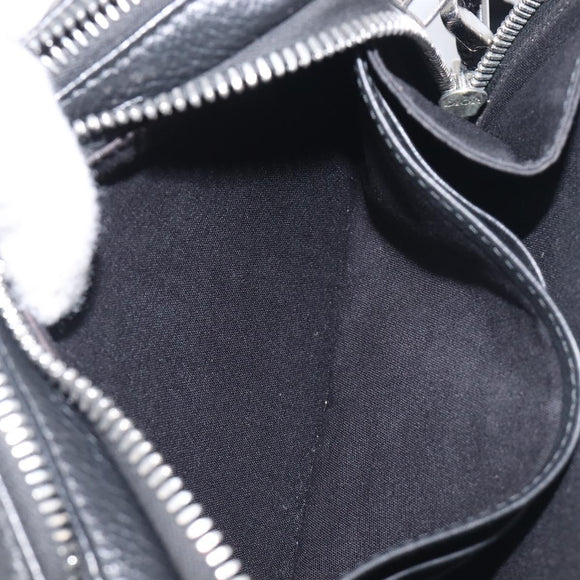 Christian Dior Shoulder Bag Leather Shawn Stussy Black Silver Auth 196095M