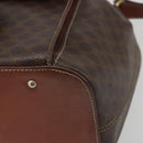 CELINE Macadam Shoulder Bag PVC Leather Brown Gold Tone Auth 196099-9