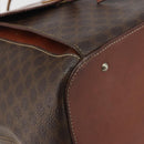 CELINE Macadam Shoulder Bag PVC Leather Brown Gold Tone Auth 196099-14