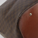 CELINE Macadam Shoulder Bag PVC Leather Brown Gold Tone Auth 196099-16