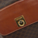 CELINE Macadam Shoulder Bag PVC Leather Brown Gold Tone Auth 196099-17