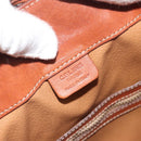 CELINE Macadam Shoulder Bag PVC Leather Brown Gold Tone Auth 196099-18