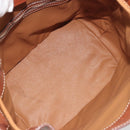 CELINE Macadam Shoulder Bag PVC Leather Brown Gold Tone Auth 196099-11