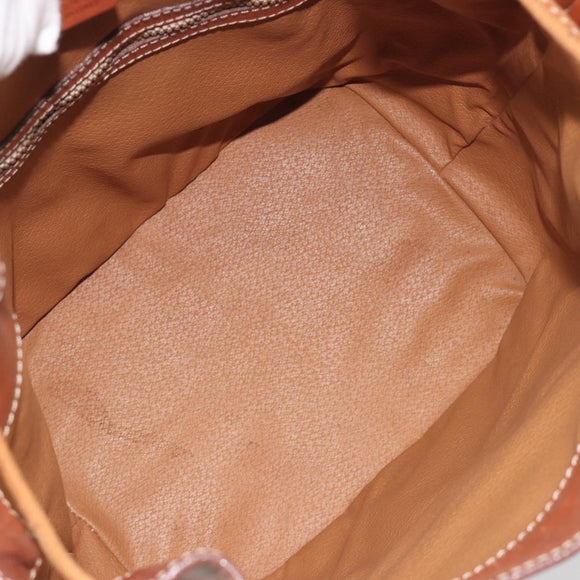 CELINE Macadam Shoulder Bag PVC Leather Brown Gold Tone Auth 196099