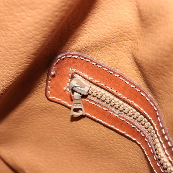 CELINE Macadam Shoulder Bag PVC Leather Brown Gold Tone Auth 196099