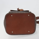 CELINE Macadam Shoulder Bag PVC Leather Brown Gold Tone Auth 196099-5