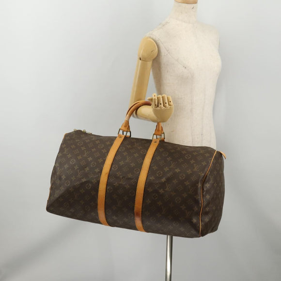 LOUIS VUITTON Monogram Keepall 55 Boston Bag M41424 LV Auth 196101