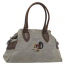 FENDI Hand Bag Canvas Gray Brown 8BN162 Auth 196102-1