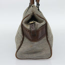 FENDI Hand Bag Canvas Gray Brown 8BN162 Auth 196102-4