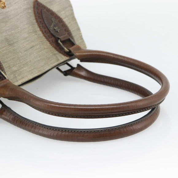 FENDI Hand Bag Canvas Gray Brown 8BN162 Auth 196102