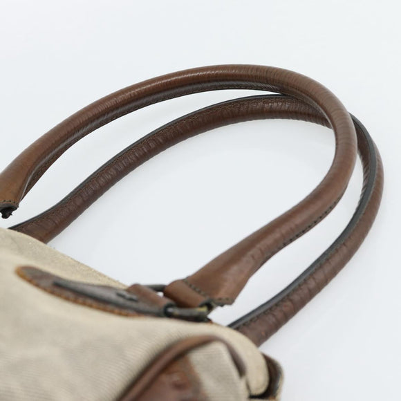FENDI Hand Bag Canvas Gray Brown 8BN162 Auth 196102