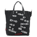 VALENTINO Jamie Reid Tote Bag Canvas Black Silver Auth 196103-2