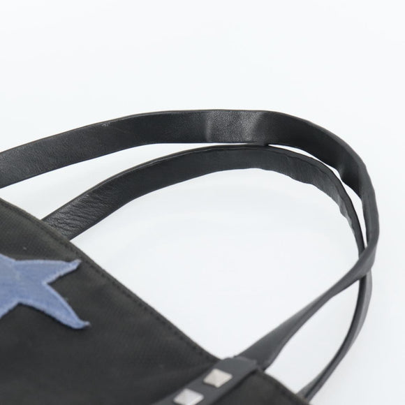 VALENTINO Jamie Reid Tote Bag Canvas Black Silver Auth 196103